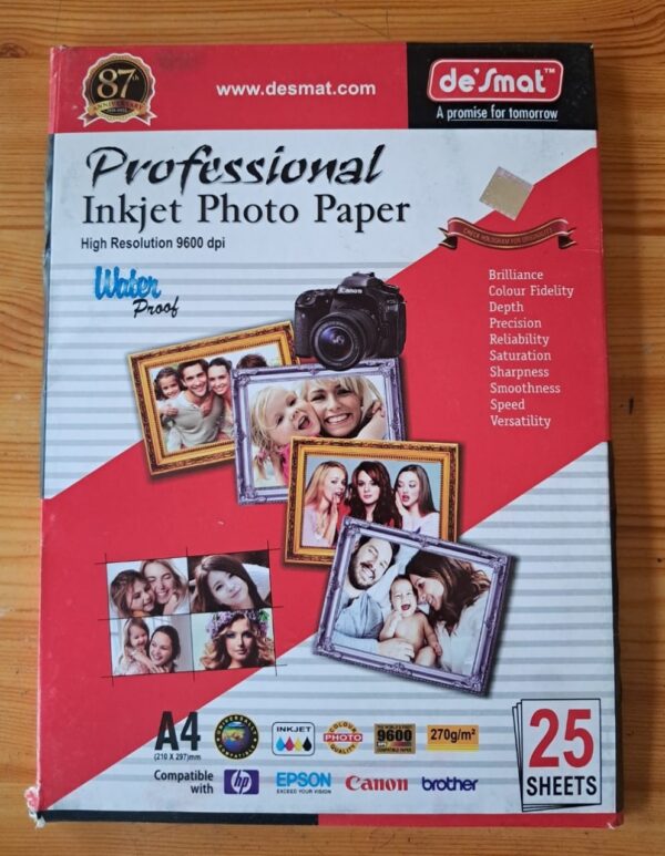 Photo Paper 270 GSM Desmat 25 Sheets